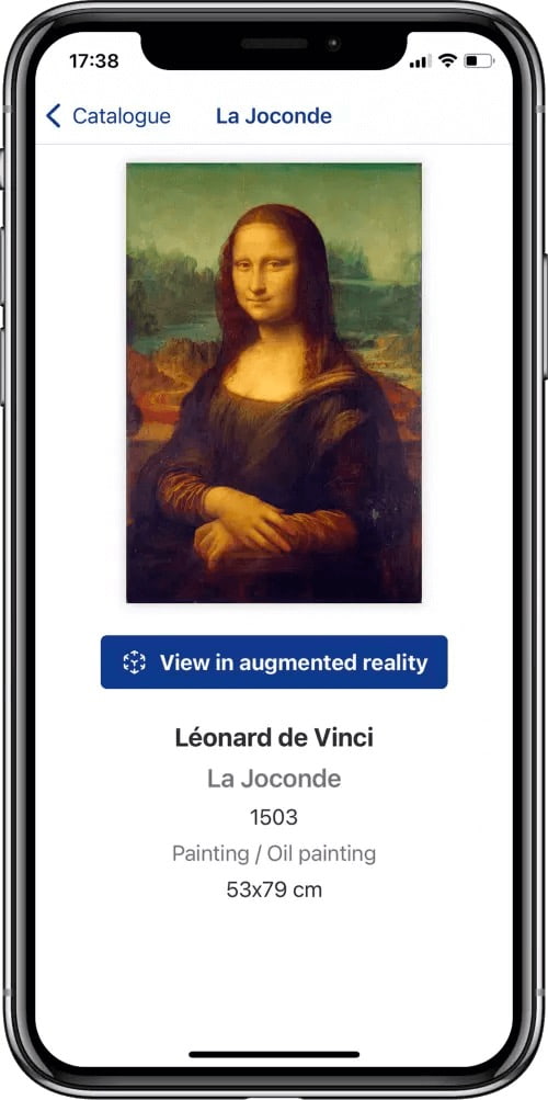 Selection d'une oeuvre, détails d'une oeuvre